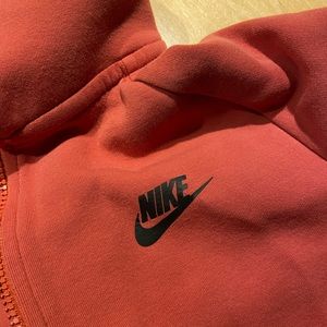 Nike Tech Hoodie Small Full Zip Lobster
